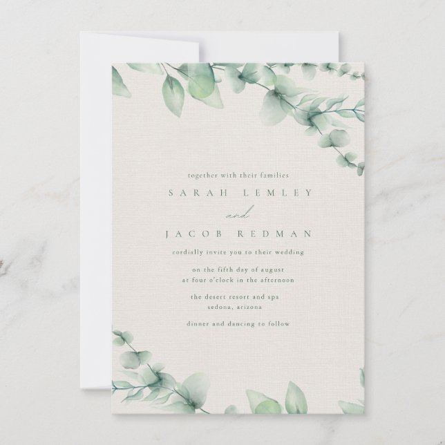 Invitation Mariage dans le jardin botanique (Devant)