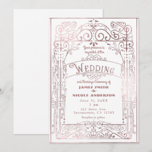 Invitation Mariage dans le style Art déco victorien vintage o