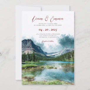 Invitation Mariage dans les montagnes du Glacier Montana