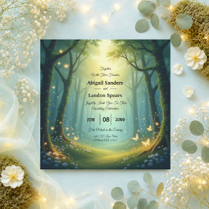 Invitation Mariage dans un bosquet ensoleillé enchanté d'été