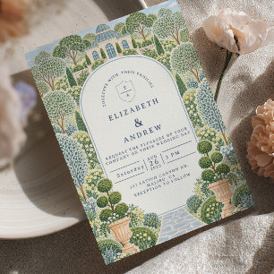 Invitation Mariage dans un jardin anglais