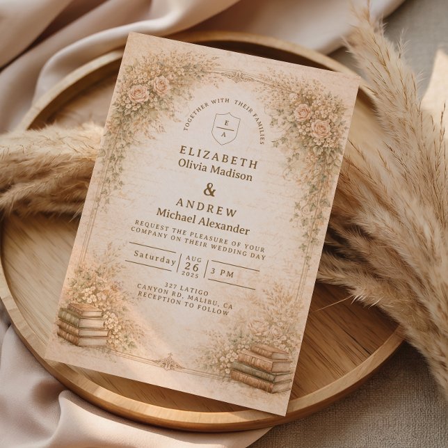 Invitation Mariage dans un jardin botanique romantique de fle (Créateur téléchargé)