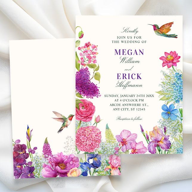 Invitation Mariage dans un jardin fleuri (Créateur téléchargé)