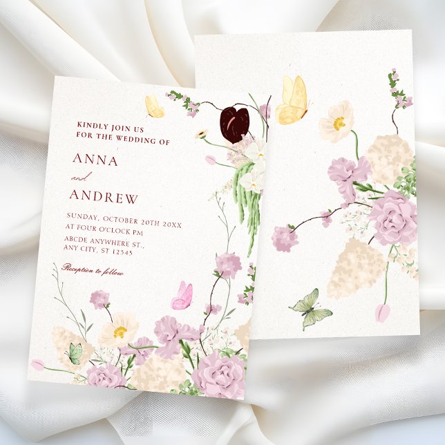 Invitation Mariage dans un jardin fleuri (Créateur téléchargé)