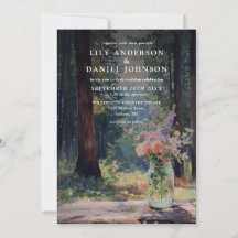 Mariage dans un pot Mason Floral de la Forêt à l'a