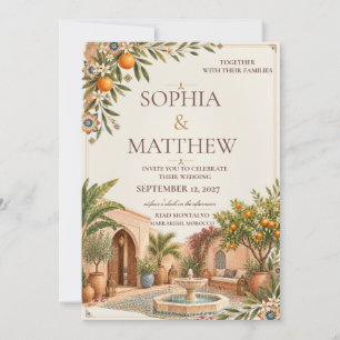 Invitation Mariage dans un Riad marocain   Zellige ivoire et 