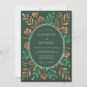 Invitation Mariage dans une forêt resplendissante de vert cha