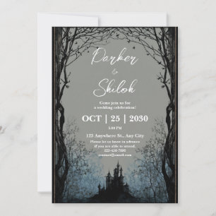 Invitation Mariage dans une forêt sinistre au Château gothiqu