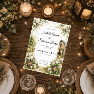 Invitation Mariage dans une grange rustique