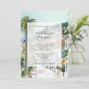 Invitation Mariage dans une ville côtière de la plage de la R