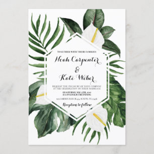 Invitation Mariage d'anthurium vert
