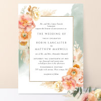Mariage d'aquarelle à fond floral clair de pêche