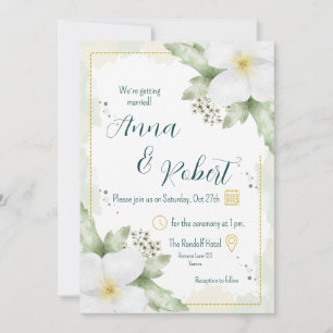 Invitation Mariage d'aquarelle Apple Blossom