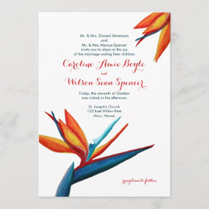 Invitation Mariage d'aquarelle Bird of Paradise