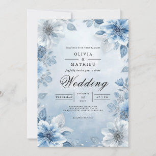 Invitation Mariage d'aquarelle bleu doux
