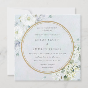 Invitation Mariage d'aquarelle bleu et blanc