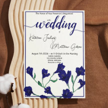 Mariage d'aquarelle bleu marine