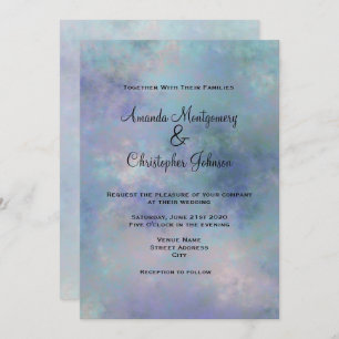 Invitation Mariage d'aquarelle bleu violet