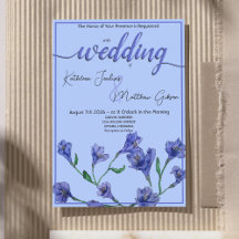 Mariage d'aquarelle bleu violet
