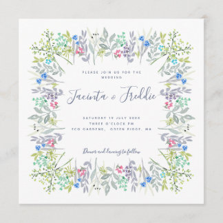 Invitation Mariage d'aquarelle boho fleurie moderne