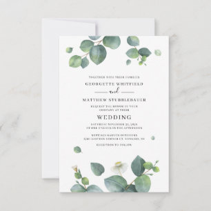 Invitation Mariage d'aquarelle botanique d'Eucalyptus