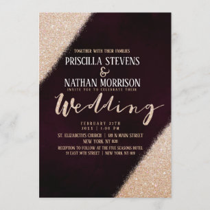Invitation Mariage d'aquarelle Bourgogne de la Parties scinti