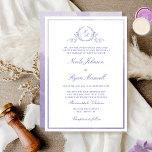 Invitation Mariage d'aquarelle Chic Formel Monogram Lavender<br><div class="desc">Dégustez vos amis et votre famille avec cette élégante invitation de mariage qui met en vedette un magnifique monogramme botanique feuillu dessiné à la main avec les initiales de la mariée et du marié. Invitation frontale faite de lavande fine, de couleur lilas et violet cadre d'aquarelle, tandis que le dos...</div>