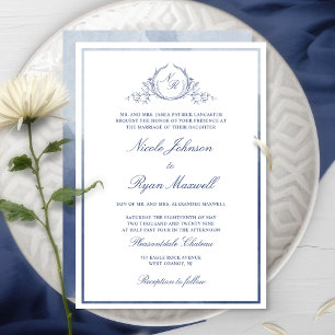 Invitation Mariage d'aquarelle classique de la marine