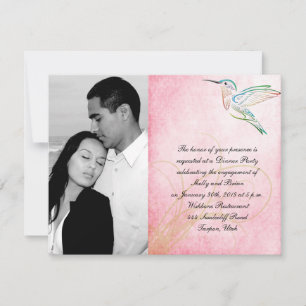 Invitation Mariage d'aquarelle de colibri rose