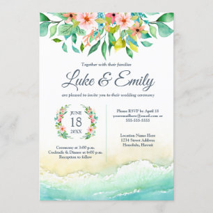 Invitation Mariage d'aquarelle de destination tropicale
