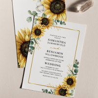 Mariage d'aquarelle de fleurs de tournesol Eucalyp
