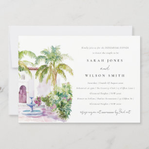 Invitation Mariage d'aquarelle de la cour tropicale marocaine