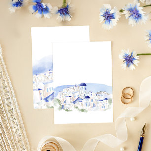 Invitation Mariage d'aquarelle de l'architecture de Santorin 