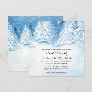 Invitation Mariage d'aquarelle des arbres d'hiver Carré
