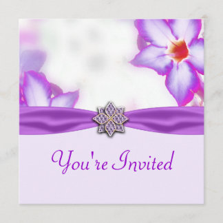 Invitation Mariage d'aquarelle des fleurs de printemps violet