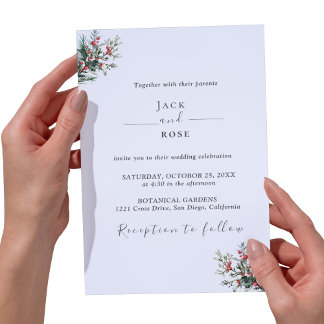 Invitation Mariage d'aquarelle d'hiver