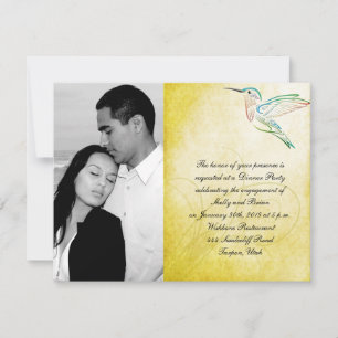 Invitation Mariage d'aquarelle d'oiseau d'or