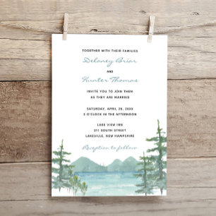 Invitation Mariage d'aquarelle du lac Mountain
