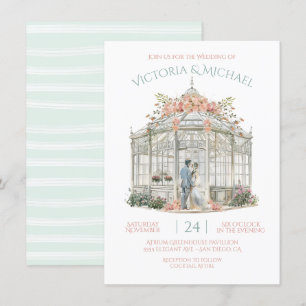 Invitation Mariage d'aquarelle du lieu de la mariée et de la