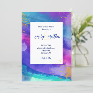 Invitation Mariage d'aquarelle dynamique