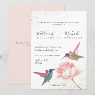 Invitation Mariage d'aquarelle en or rose Floral