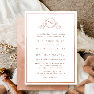 Invitation Mariage d'aquarelle en terre cuite