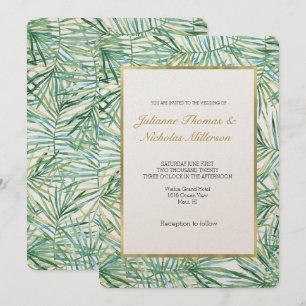 Invitation Mariage d'aquarelle Feuille tropical