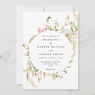 Invitation Mariage d'aquarelle Fleur sauvage de printemps