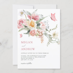 Invitation Mariage d'aquarelle fleurie esthétique