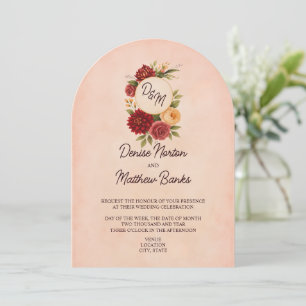 Invitation Mariage d'aquarelle florale de Bourgogne