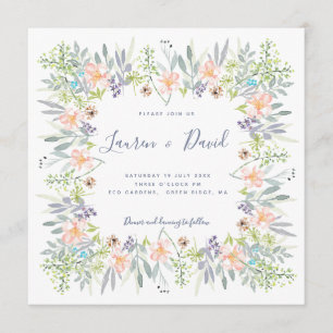 Invitation Mariage d'aquarelle florale de prairie