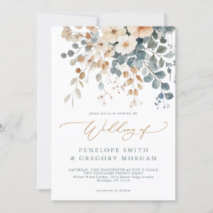 Invitation Mariage d'aquarelle florale moelleuse