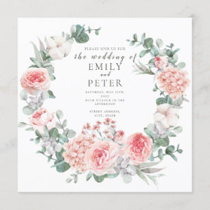 Invitation Mariage d'aquarelle florale romantique Invitati