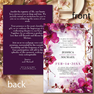 Invitation Mariage d'aquarelle Fuchsia